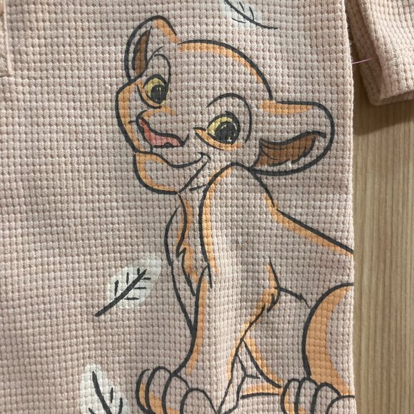 Disney Baby Lion King Nala Graphic Romper 0-3 Months Textured Waffle Knit Collar - Picture 2 of 3